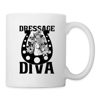 Dressage Diva Horse Lover Animaux Dressage Rider - Mug blanc - blanc - Droite