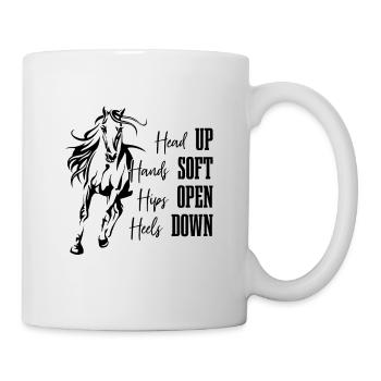 Head Up Hands Soft Dressage Equine Dressage Cavalier - Mug blanc - blanc - Droite