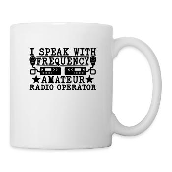 I Speak With Frequency Antenna Ham Radio Operator - Mug - white - Right