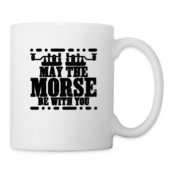 May The Morse Be With Frequency Ham Radio Operator - Mug - white - Right