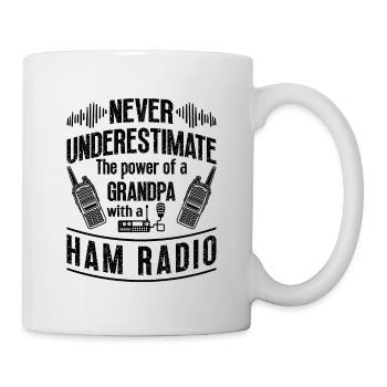 Never Underestimate The Antenna Ham Radio Operator - Mug - white - Right