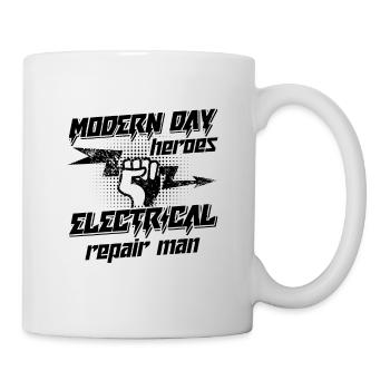 Modern Day Heroes Repair Technician Electrician - Tasse - Weiß - Rechts