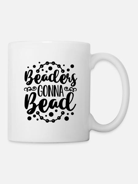 Perles allant à Perles Perles Perles Perlage Bijoux Perlière Perlière - Mug blanc - blanc