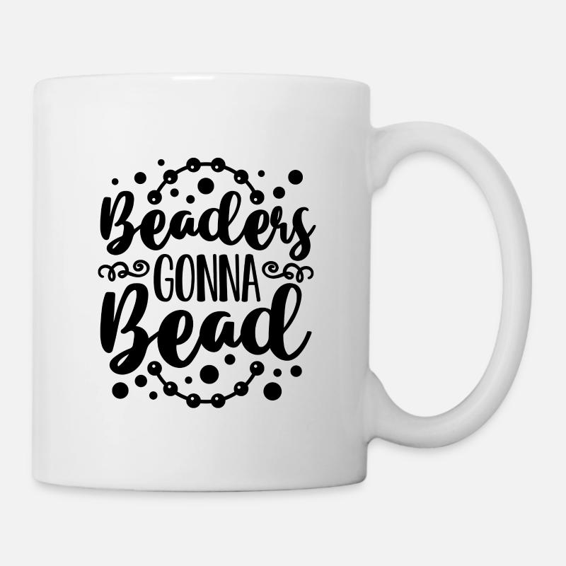 Perles allant à Perles Perles Perles Perlage Bijoux Perlière Perlière - Mug blanc - blanc