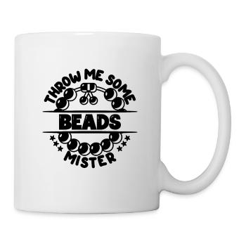 Throw Me Some Beads Mister Beading Jewelry Beader - Mug - white - Right