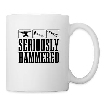 Seriously Hammered Forging Iron Worker Blacksmiths - Mug - white - Right