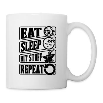 Eat Sleep Hit Forging Retro Goldsmith Blacksmiths - Mug blanc - blanc - Droite