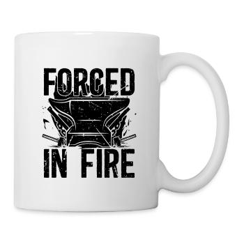 Forcé dans le feu forger Farrier Anvils Blacksmiths - Mug blanc - blanc - Droite