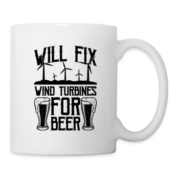 Will Fix Wind Renewable Energy Turbine Technician - Tasse - Weiß - Rechts
