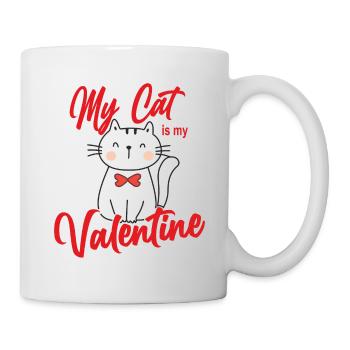 Saint-Valentin Mon chat est mon chat de la Saint-Valentin - Mug blanc - blanc - Droite