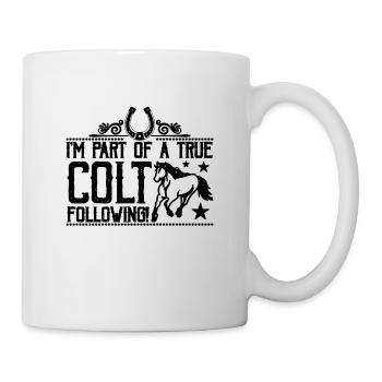 Je fais partie d’un vrai coureur de chevaux d’équitation - Mug blanc - blanc - Droite