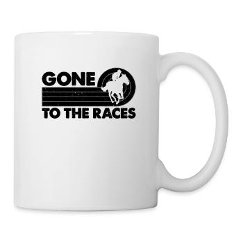 Gone To The Retro Horseback Riding Horse Racer - Tasse - Weiß - Rechts