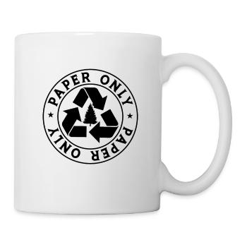 Paper Only Recycling Climate Change Reuse Recycler - Tasse - Weiß - Rechts