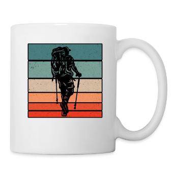Retro Graphic Hiking Hiker Mountaineering Trekking - Tasse - Weiß - Rechts