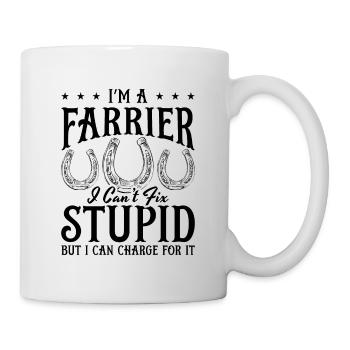Je suis un maréchal-ferrant Je ne peux pas réparer Farrier Forging Farriers - Mug blanc - blanc - Droite