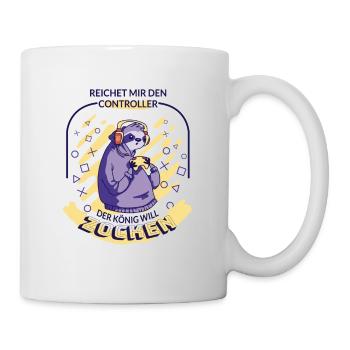 Gamer Gaming Spruch Reichet Mir Den Controller - Tasse - Weiß - Rechts