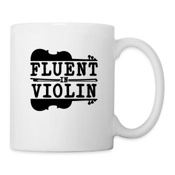 Fluent In Violin Loves Classical Music Violinist - Mug - white - Right
