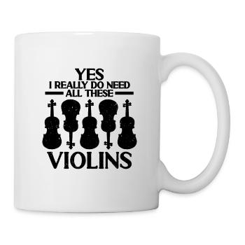 I Really Do Need Violin Retro Music Note Violinist - Mug - white - Right
