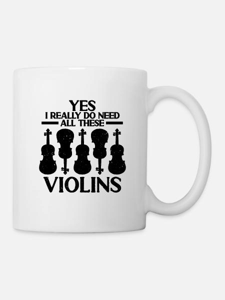 I Really Do Need Violin Retro Music Note Violinist - Tasse - Weiß