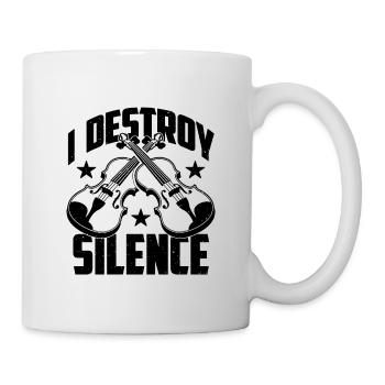 I Destroy Silence Violin Classical Music Violinist - Mug - white - Right