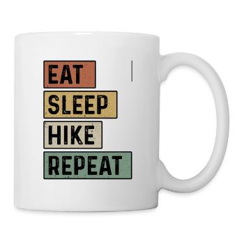 Eat Sleep Hike Repeat Trekking Mountaineering Hiki - Tasse - Weiß - Rechts