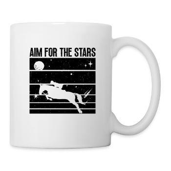 Visez les étoiles Chevaux de saut d’obstacles Jumping Jumper - Mug blanc - blanc - Droite