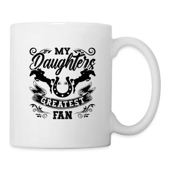 Mes filles Plus grand fan d’équitation saut d’obstacles - Mug blanc - blanc - Droite