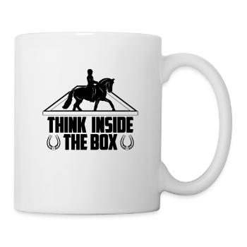 Pensez à l’intérieur des chevaux de dressage Cavalier de dressage - Mug blanc - blanc - Droite