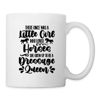 Il était une fois une petite fille chevaux cavalier de dressage - Mug blanc - blanc - Droite