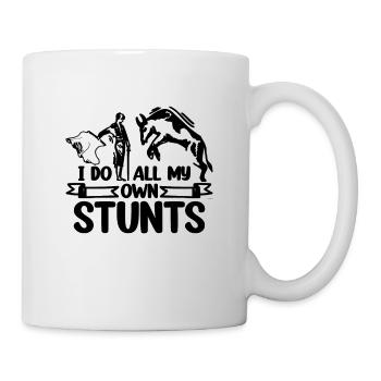 I Do All My Own Stunts Loves Rodeo Bullfighter - Tasse - Weiß - Rechts