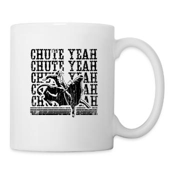 Chute Yeah Bull Riding Retro Cowboy Bull Rider - Tasse - Weiß - Rechts