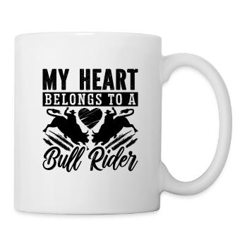 My Heart Belongs To Bull Riding Rodeo Bull Rider - Tasse - Weiß - Rechts