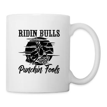 Ridin Bulls And Bull Riding Retro Rodeo Bull Rider - Tasse - Weiß - Rechts