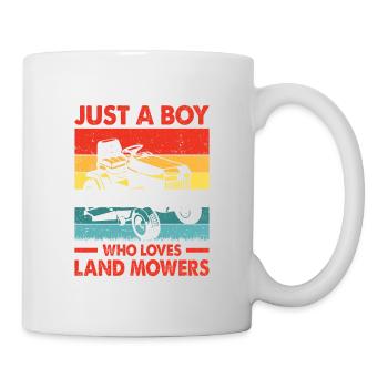 Just A Boy Who Loves Lawn Mower Garden Gardener Ho - Tasse - Weiß - Rechts