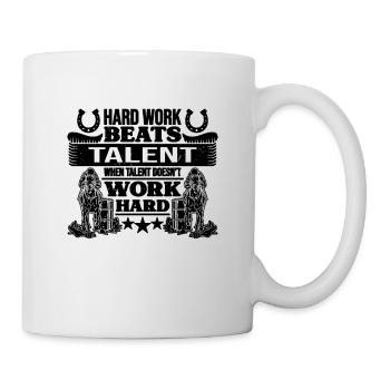 Hard Work Beats Talent Ranch Horses Barrel Racing - Mug - white - Right