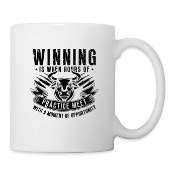 Gagner, c’est quand heures Calf Roping Steer lutteur - Mug blanc - blanc - Droite