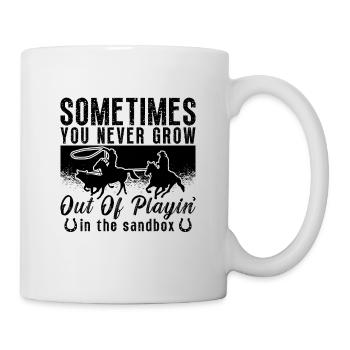 Sometimes You Never Grow Western Riding Horseman - Mug - white - Right