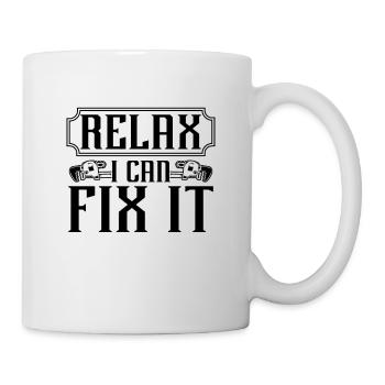 Détendez-vous je peux le réparer plombier plomberie tuyau plombiers - Mug blanc - blanc - Droite