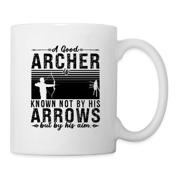 A Good Archer Is Archery Bowhunter Shooting Archer - Tasse - Weiß - Rechts