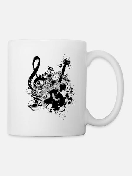 Gitarre Notenschlüssel - Tasse - Weiß