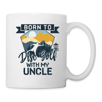 Né pour jouer au disc golf avec mon oncle - Mug blanc - blanc - Droite