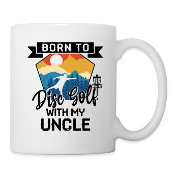 Né pour jouer au disc golf avec mon oncle - Mug blanc - blanc - Droite