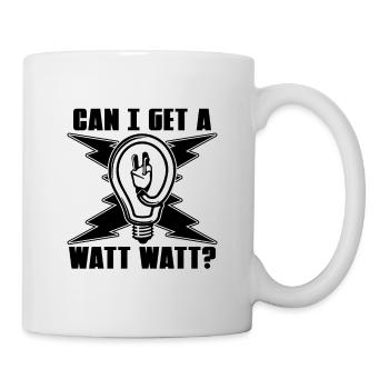 Puis-je obtenir un technicien de monteurs de lignes électriques Watt Watt - Mug blanc - blanc - Droite