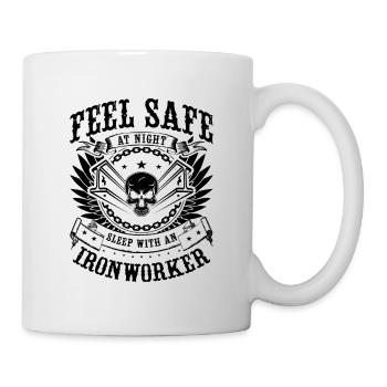 Feel Safe At Night Metalworker Welder Ironworkers - Tasse - Weiß - Rechts