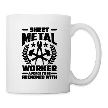 Travailleur de la tôlerie Une force pour le travail mécanique de la métallurgie - Mug blanc - blanc - Droite