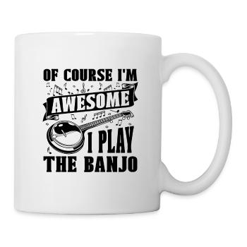 Bien sûr, je suis génial, je joue du banjo acoustique - Mug blanc - blanc - Droite