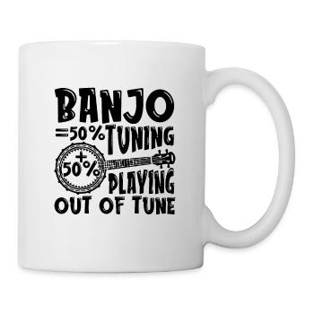 Banjo 50% Tuning 50 % Playing Loves Folk Music - Mug - white - Right