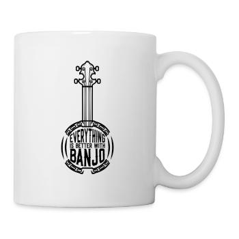 Tout est meilleur Banjo Musique Folklorique Banjo Lecteur de Banjo - Mug blanc - blanc - Droite