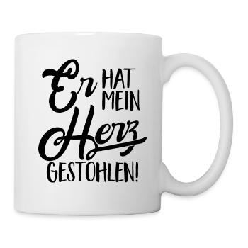 Er hat mein herz gestohlen - Valentinstag Partner - Tasse - Weiß - Rechts