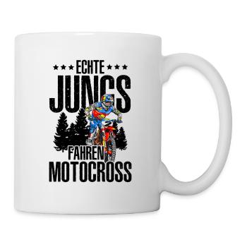 Echte Jungs Fahren Motocross Motorradfahrer Enduro - Tasse - Weiß - Rechts